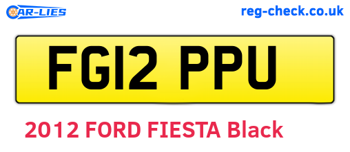FG12PPU are the vehicle registration plates.