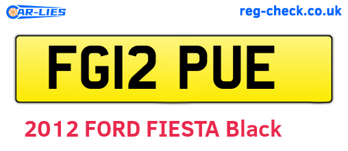 FG12PUE are the vehicle registration plates.