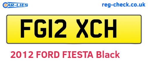 FG12XCH are the vehicle registration plates.