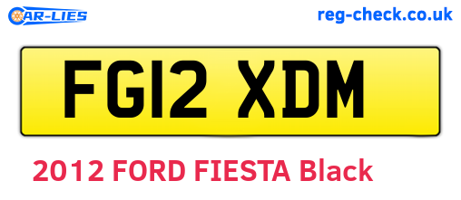 FG12XDM are the vehicle registration plates.