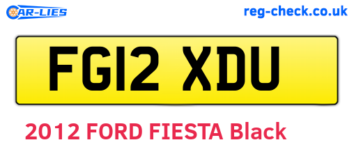 FG12XDU are the vehicle registration plates.