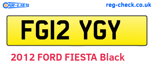 FG12YGY are the vehicle registration plates.
