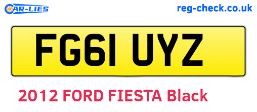FG61UYZ are the vehicle registration plates.