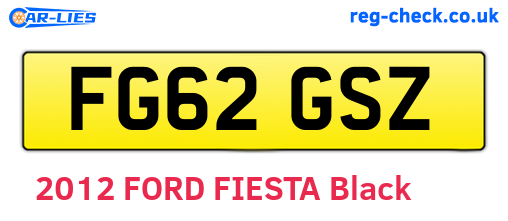 FG62GSZ are the vehicle registration plates.