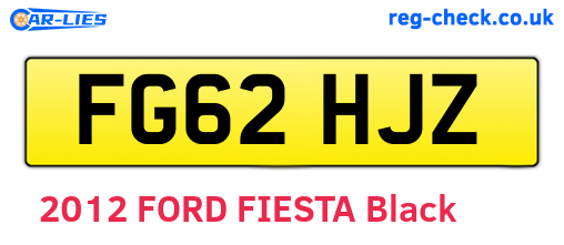 FG62HJZ are the vehicle registration plates.