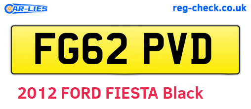 FG62PVD are the vehicle registration plates.