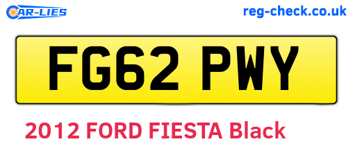 FG62PWY are the vehicle registration plates.