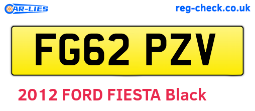 FG62PZV are the vehicle registration plates.