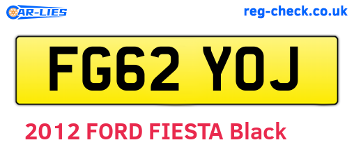 FG62YOJ are the vehicle registration plates.