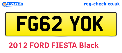 FG62YOK are the vehicle registration plates.
