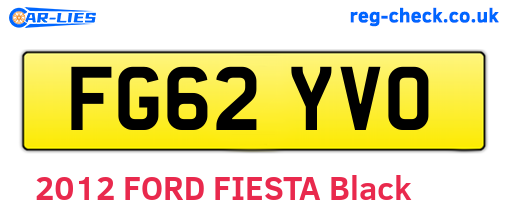 FG62YVO are the vehicle registration plates.