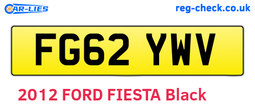 FG62YWV are the vehicle registration plates.