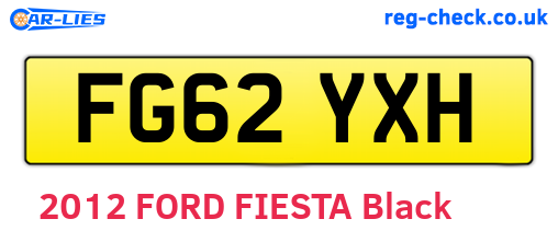 FG62YXH are the vehicle registration plates.