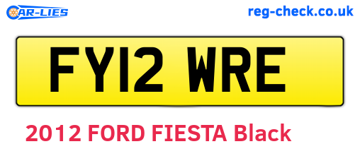 FY12WRE are the vehicle registration plates.