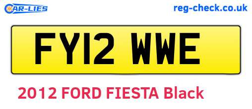 FY12WWE are the vehicle registration plates.