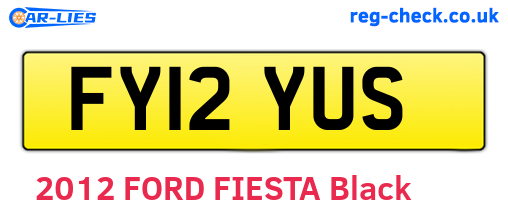 FY12YUS are the vehicle registration plates.