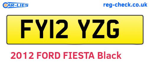 FY12YZG are the vehicle registration plates.