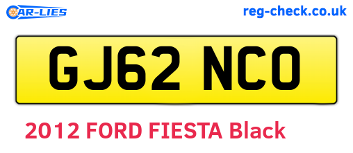GJ62NCO are the vehicle registration plates.