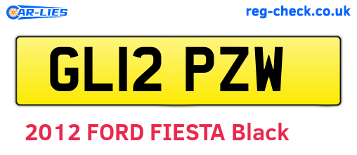 GL12PZW are the vehicle registration plates.