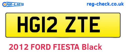 HG12ZTE are the vehicle registration plates.