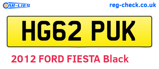HG62PUK are the vehicle registration plates.