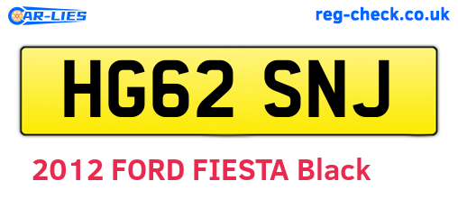 HG62SNJ are the vehicle registration plates.