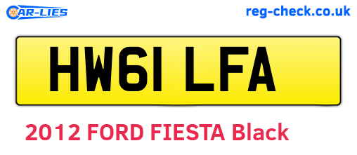 HW61LFA are the vehicle registration plates.