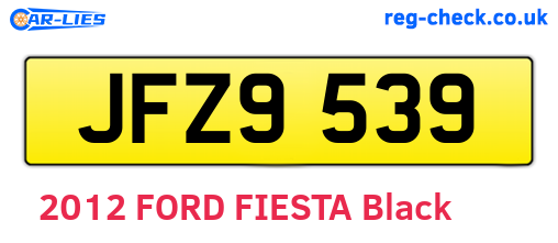 JFZ9539 are the vehicle registration plates.