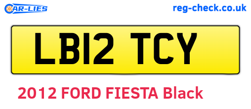 LB12TCY are the vehicle registration plates.