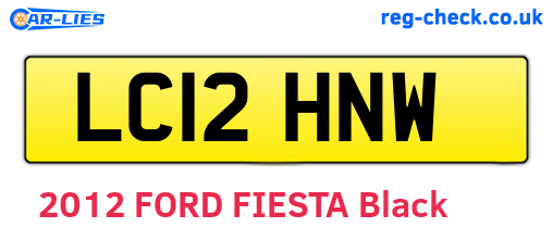 LC12HNW are the vehicle registration plates.