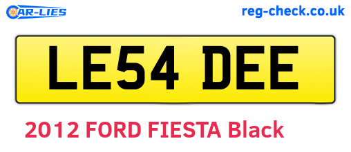LE54DEE are the vehicle registration plates.