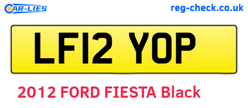 LF12YOP are the vehicle registration plates.