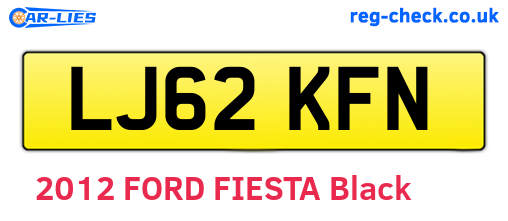 LJ62KFN are the vehicle registration plates.