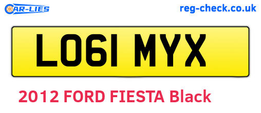 LO61MYX are the vehicle registration plates.