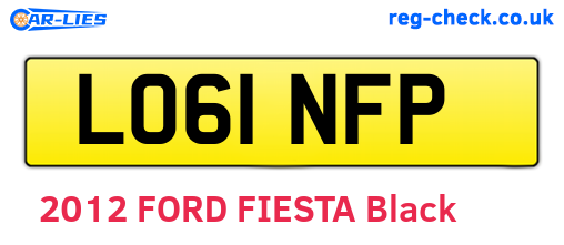 LO61NFP are the vehicle registration plates.