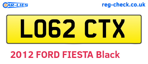 LO62CTX are the vehicle registration plates.