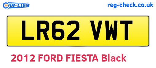 LR62VWT are the vehicle registration plates.