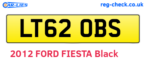 LT62OBS are the vehicle registration plates.