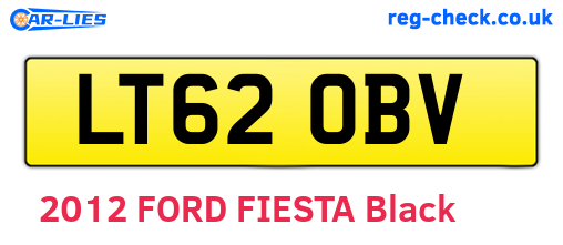 LT62OBV are the vehicle registration plates.