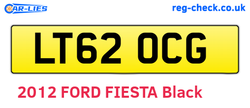 LT62OCG are the vehicle registration plates.
