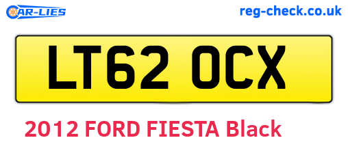 LT62OCX are the vehicle registration plates.