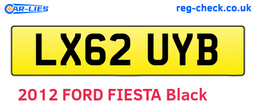 LX62UYB are the vehicle registration plates.