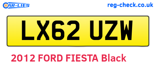 LX62UZW are the vehicle registration plates.