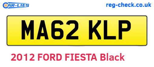 MA62KLP are the vehicle registration plates.