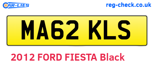 MA62KLS are the vehicle registration plates.