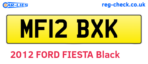 MF12BXK are the vehicle registration plates.