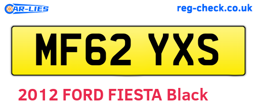 MF62YXS are the vehicle registration plates.