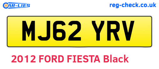 MJ62YRV are the vehicle registration plates.