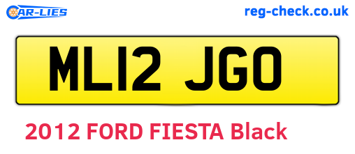 ML12JGO are the vehicle registration plates.