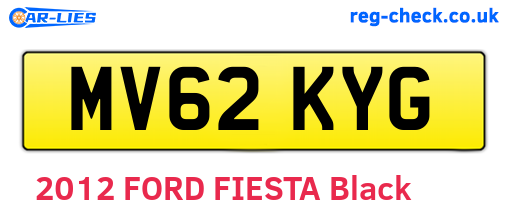 MV62KYG are the vehicle registration plates.